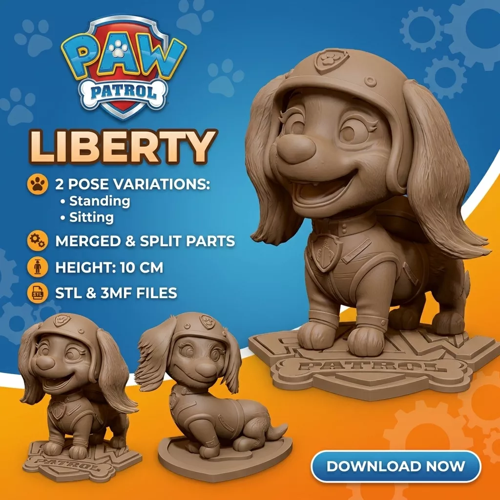 PAW Patrol Liberty 3D Printable Figure 3D print model