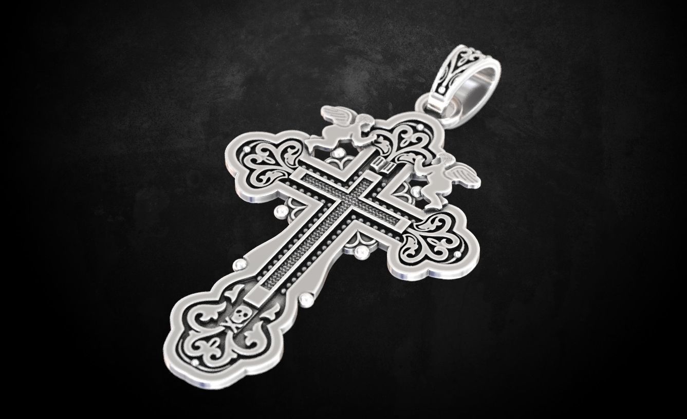 Pendant cross 111 3D print model_2