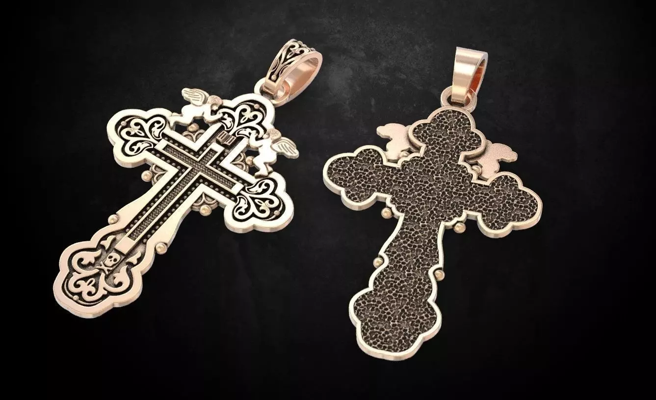 Pendant cross 111 3D print model_0