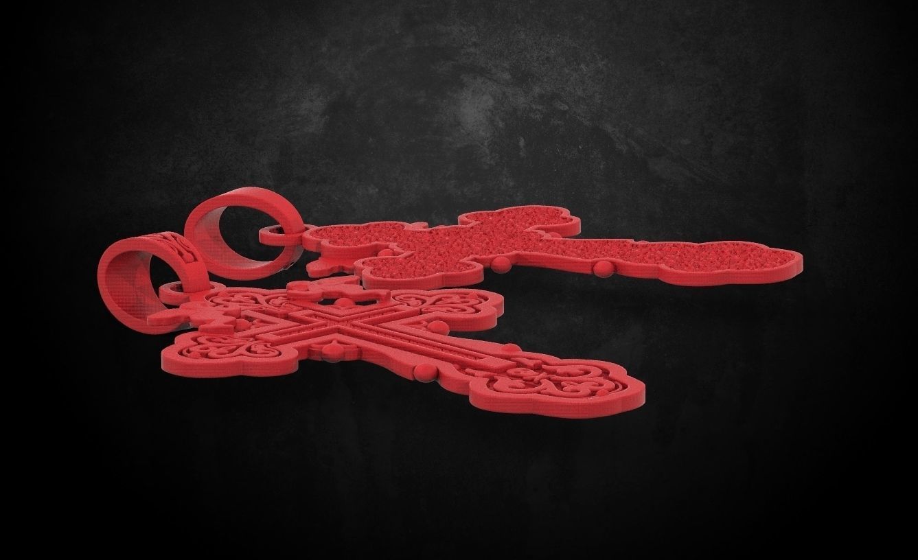 Pendant cross 111 3D print model_6