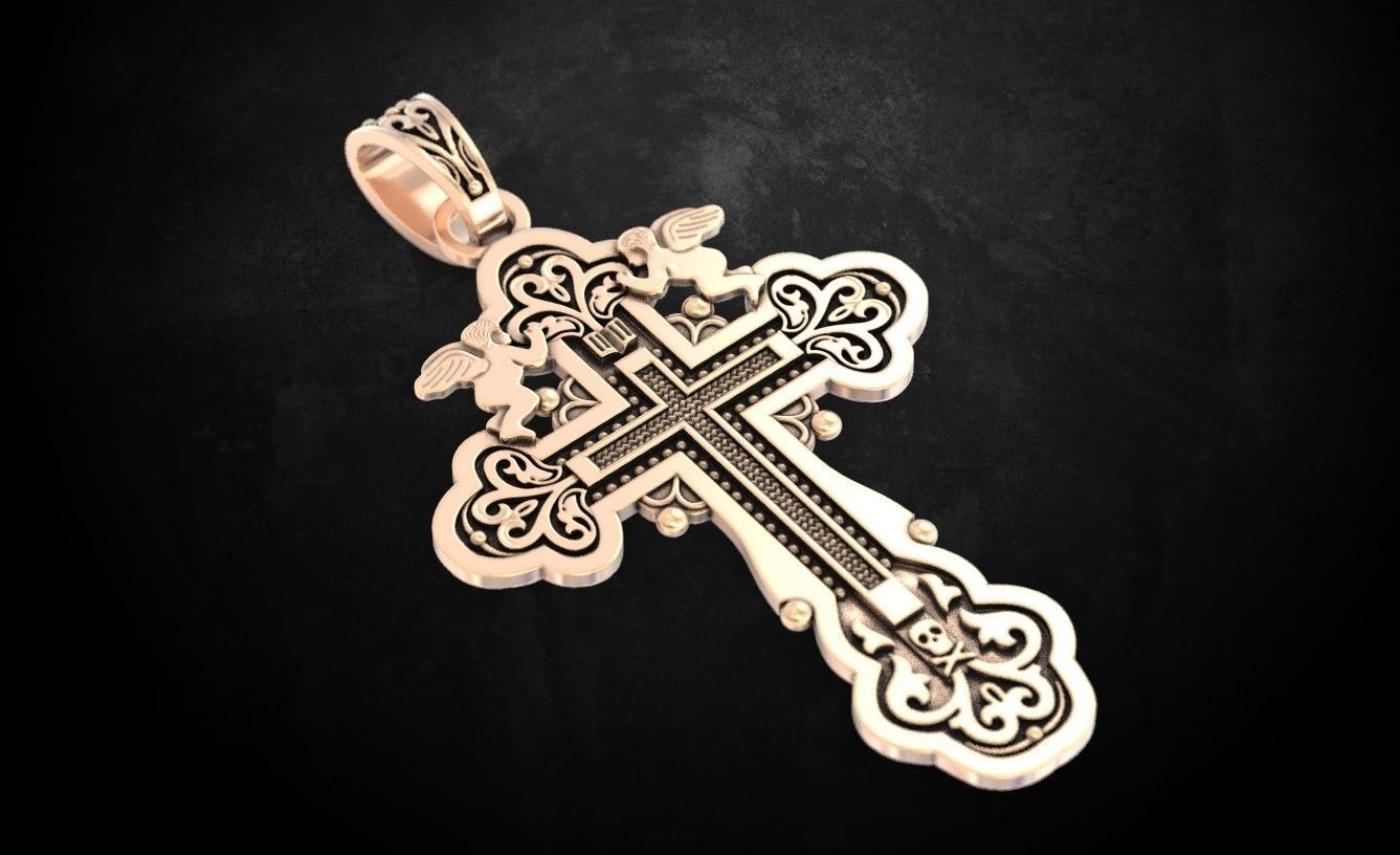 Pendant cross 111 3D print model_1