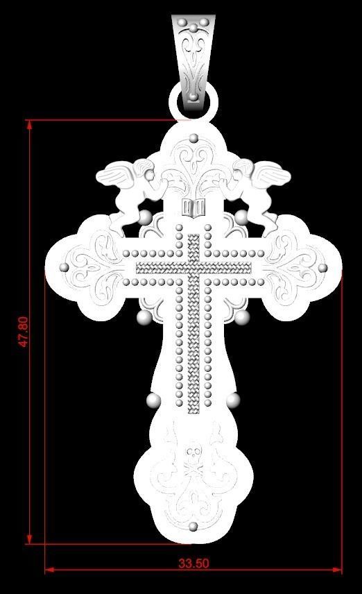 Pendant cross 111 3D print model_8