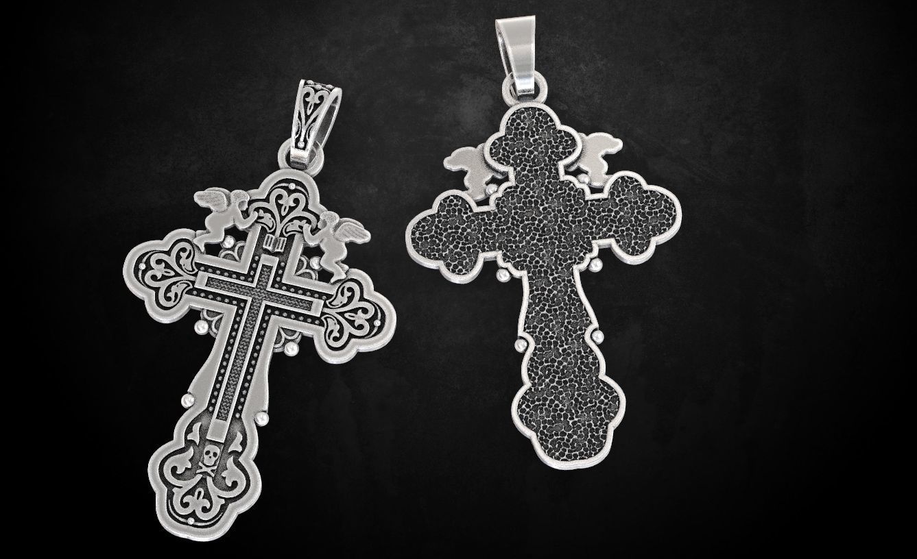 Pendant cross 111 3D print model_4