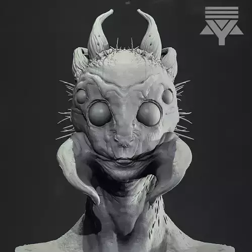 Arachnid Humanoid Bust Highpoly