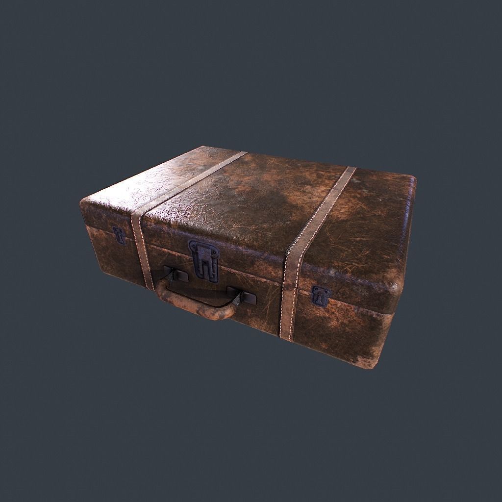 Old Suitcase pbr Low-poly 3D model_2