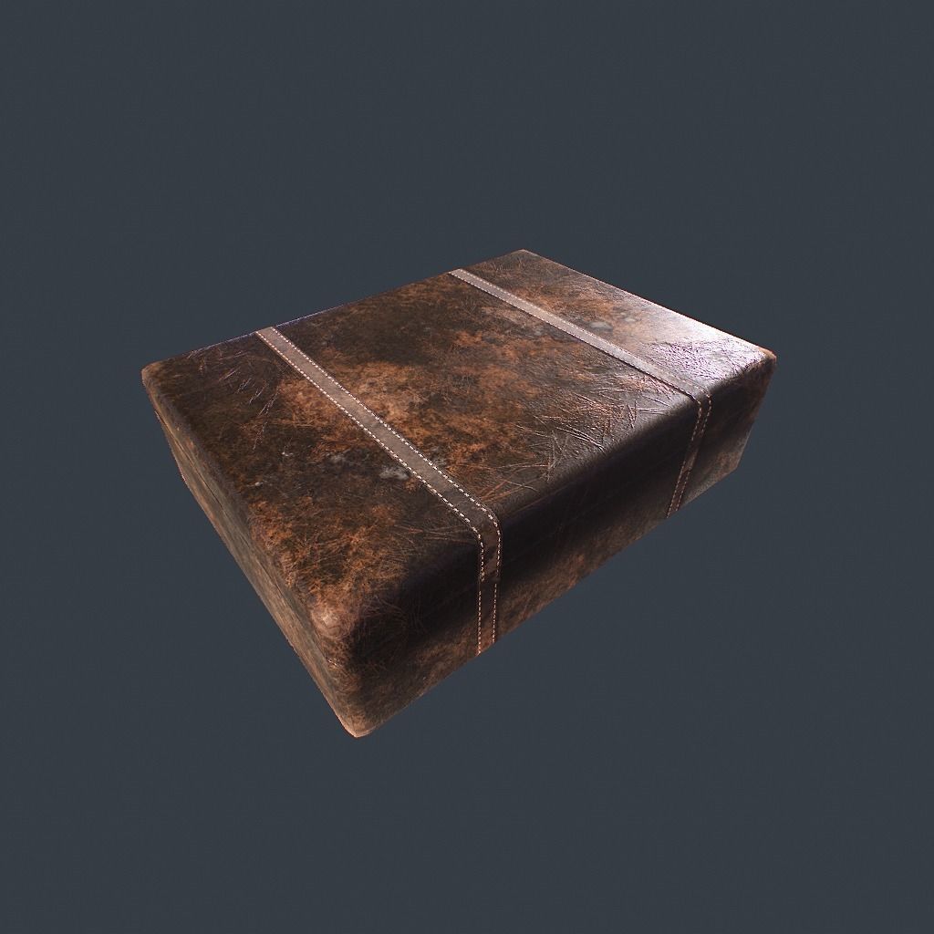 Old Suitcase pbr Low-poly 3D model_4