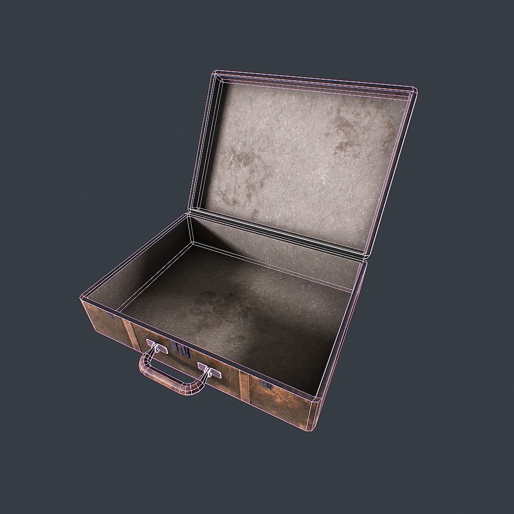 Old Suitcase pbr Low-poly 3D model_12