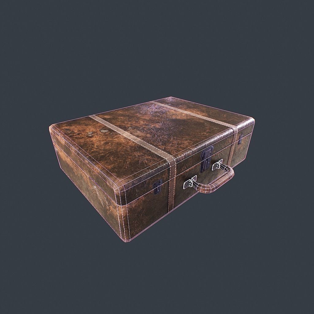 Old Suitcase pbr Low-poly 3D model_9