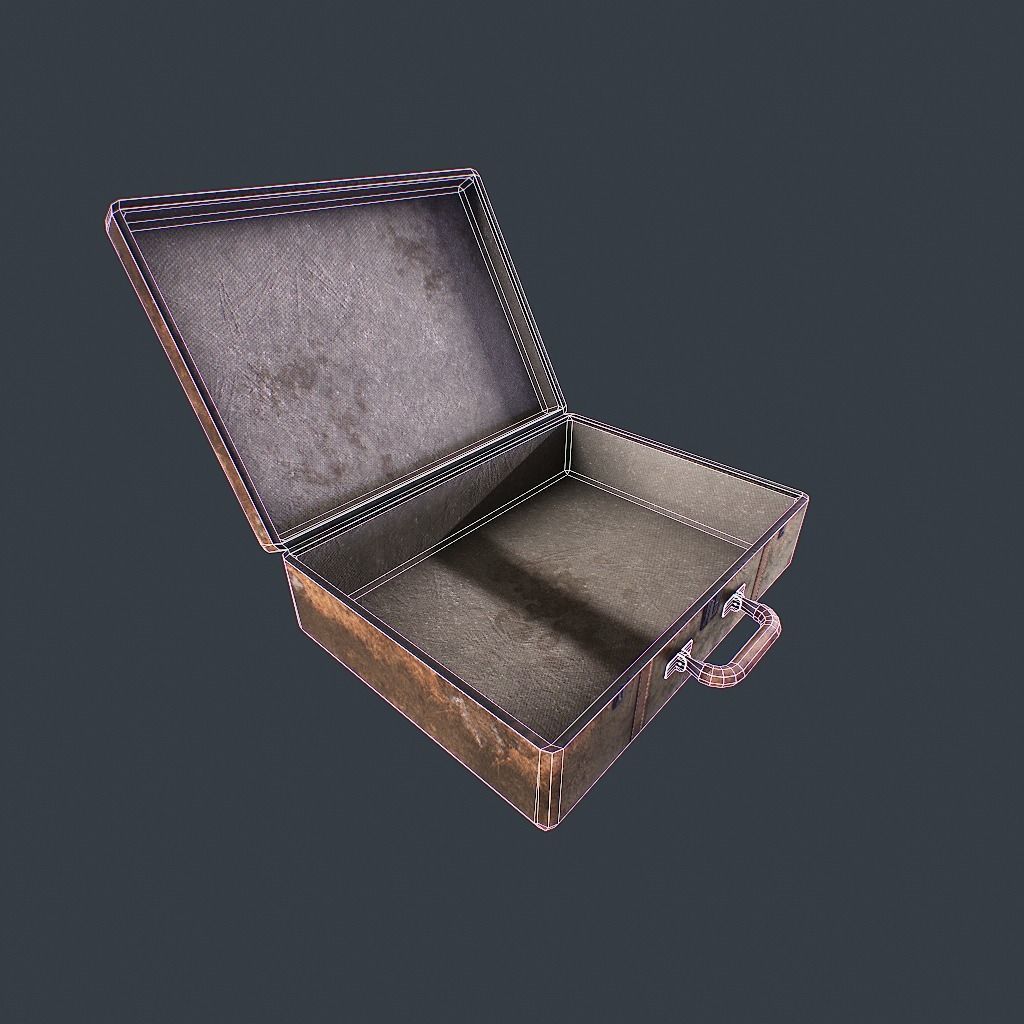 Old Suitcase pbr Low-poly 3D model_11