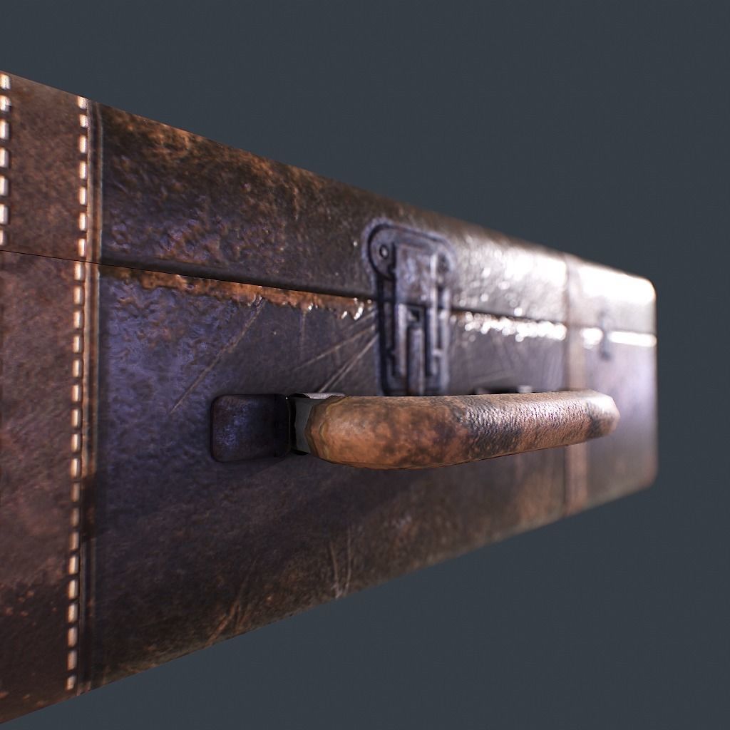 Old Suitcase pbr Low-poly 3D model_8