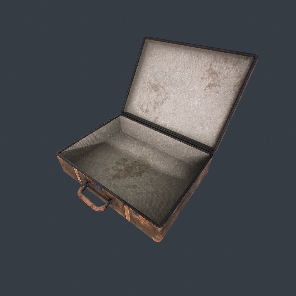 Old Suitcase pbr Low-poly 3D model_6