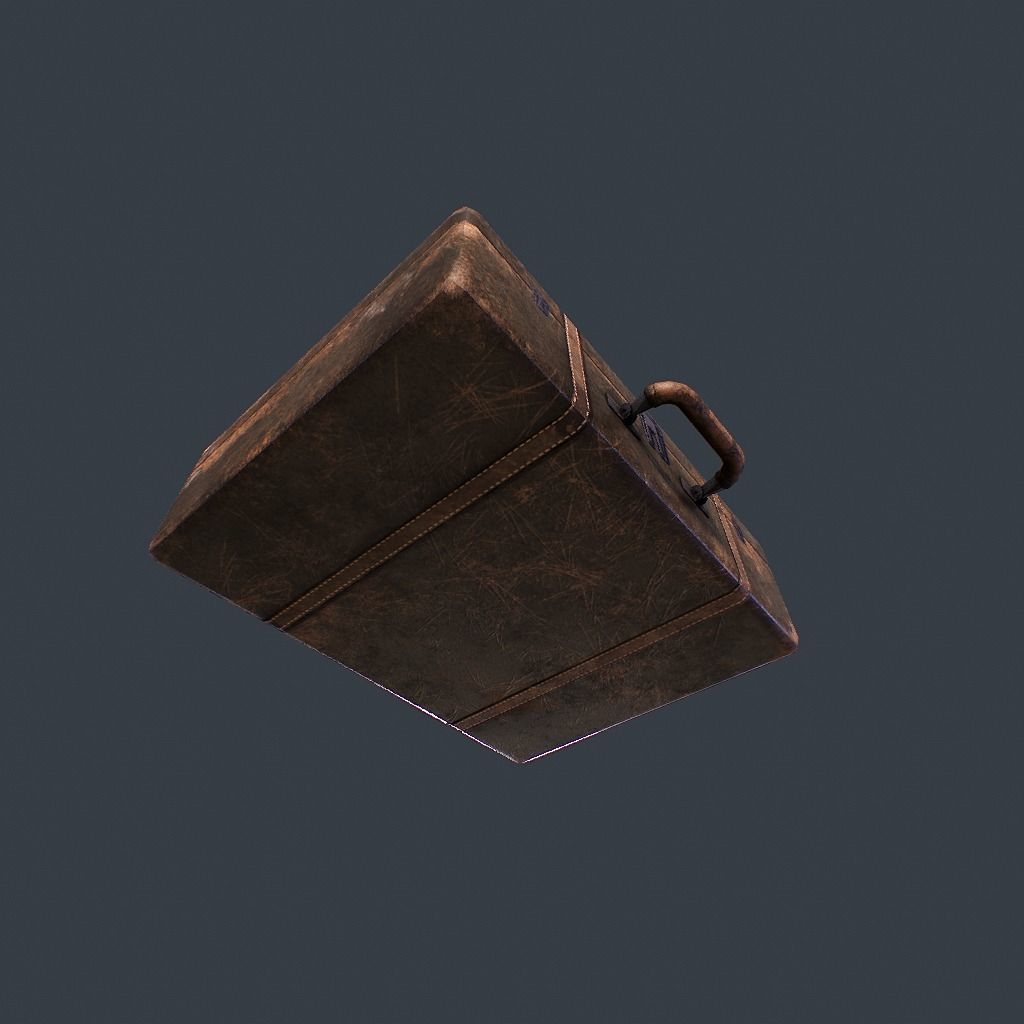 Old Suitcase pbr Low-poly 3D model_3