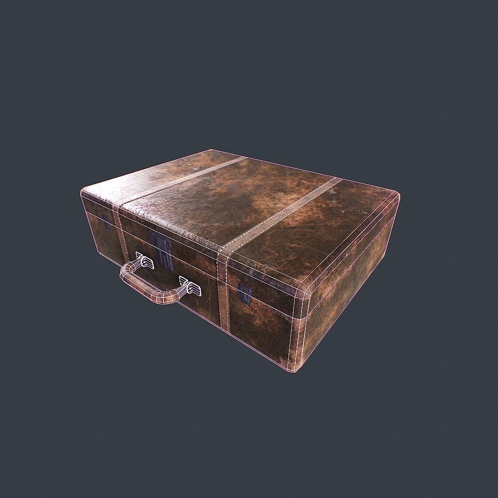 Old Suitcase pbr Low-poly 3D model_10