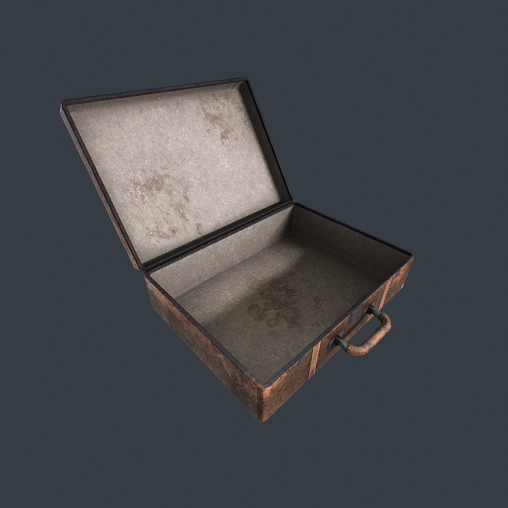 Old Suitcase pbr Low-poly 3D model_5