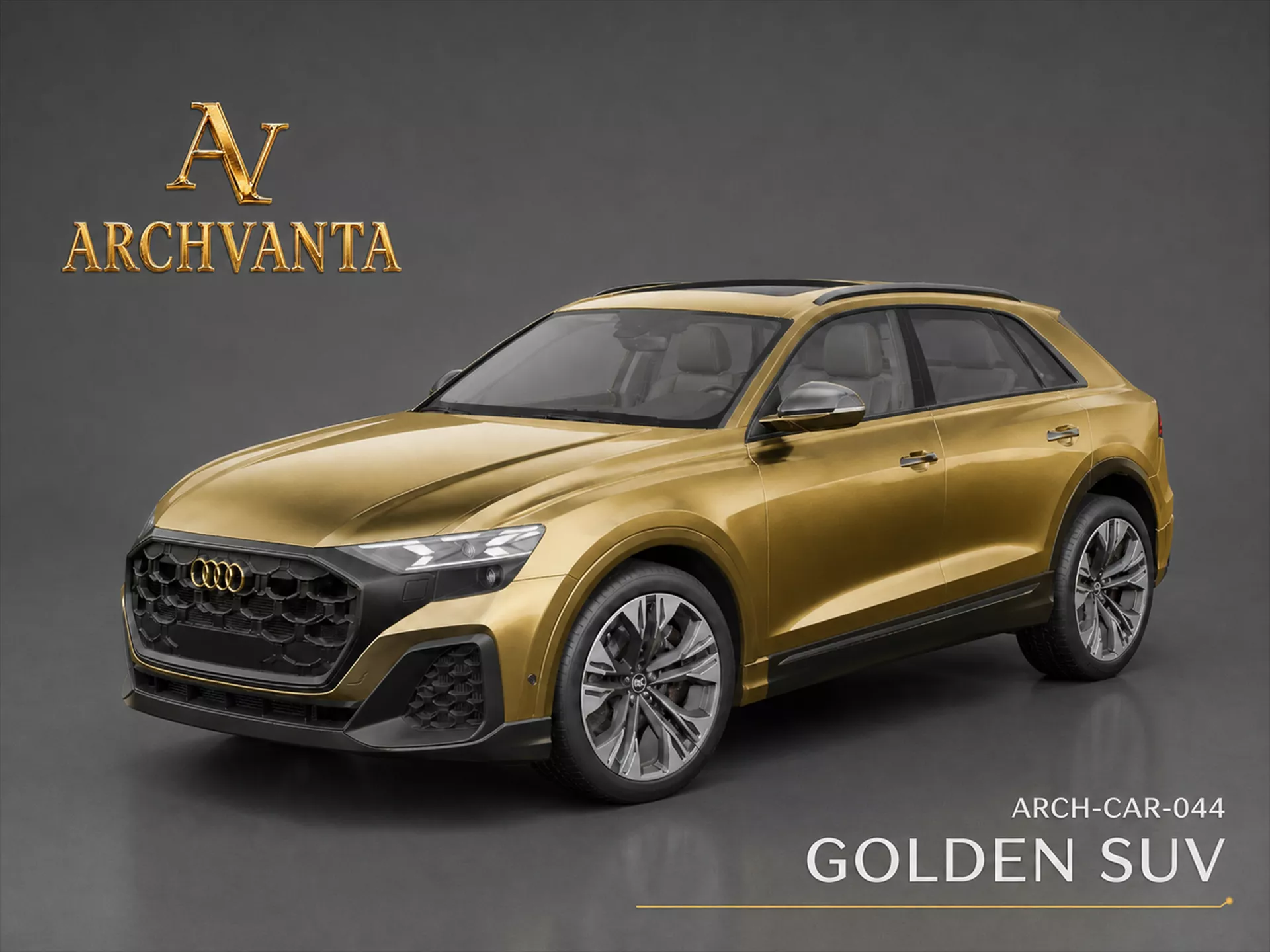 Golden SUV Luxury Crossover - High Detail 3D Model 3D model