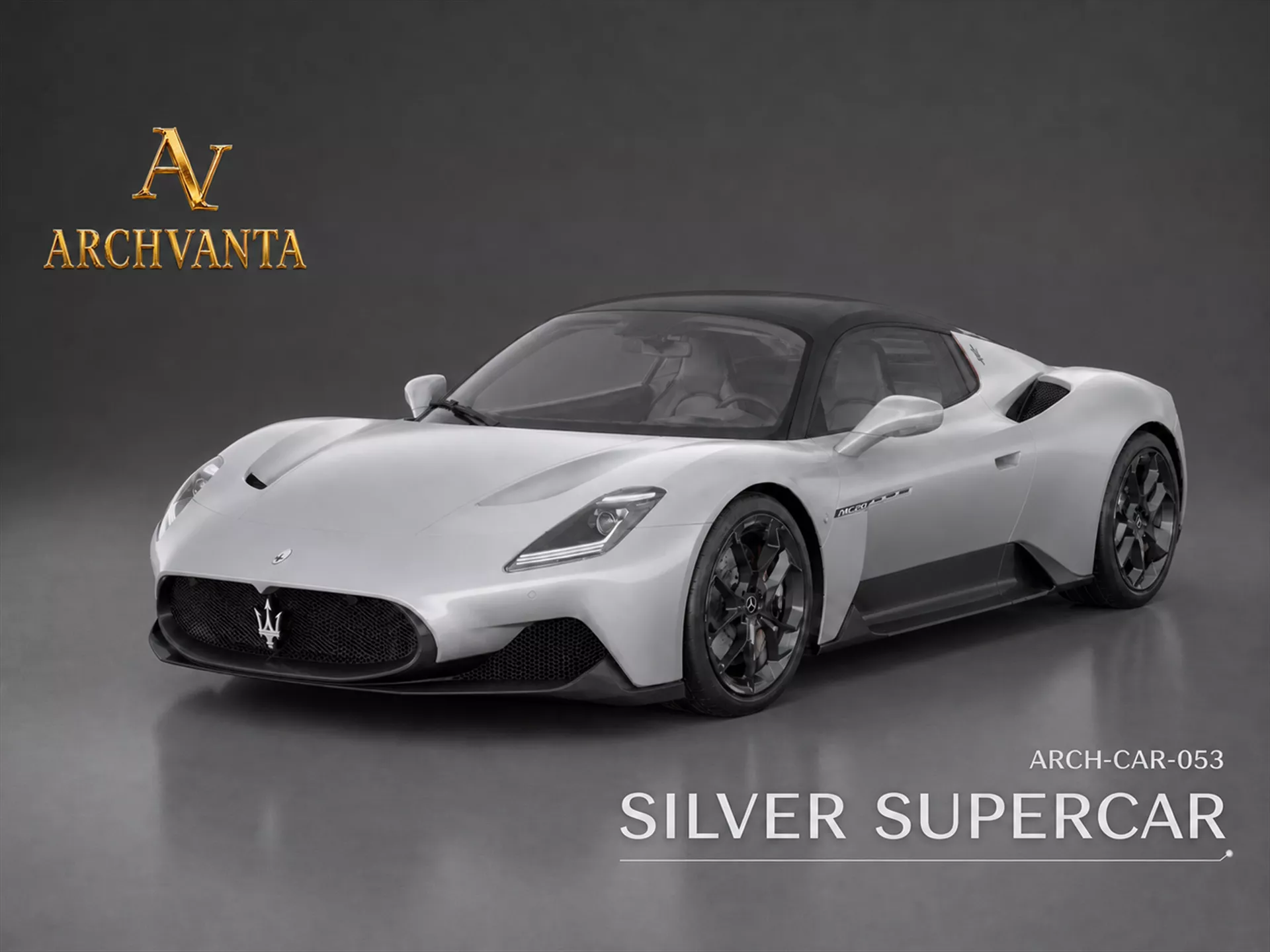 Silver Supercar Performance Coupe - High Detail 3D Model 3D model