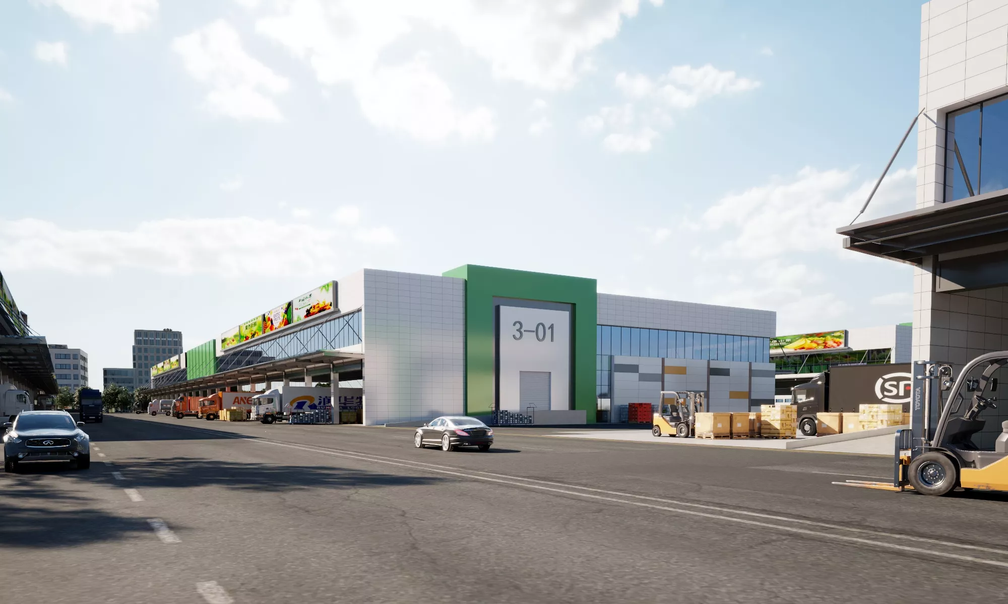 Logistics Warehouse Industrial Scene 3D model
