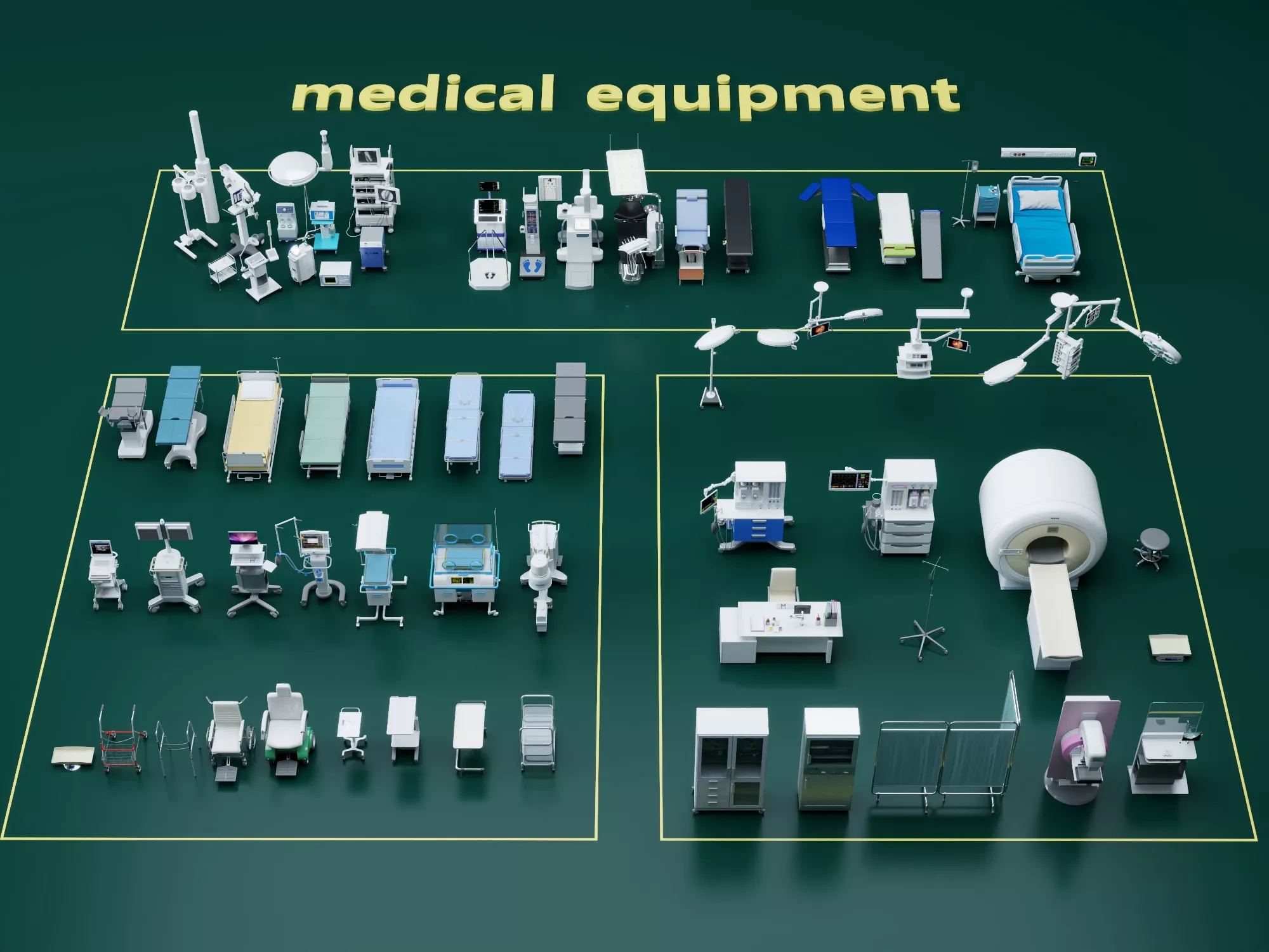 Hospital Medical Equipment Pack 3D model