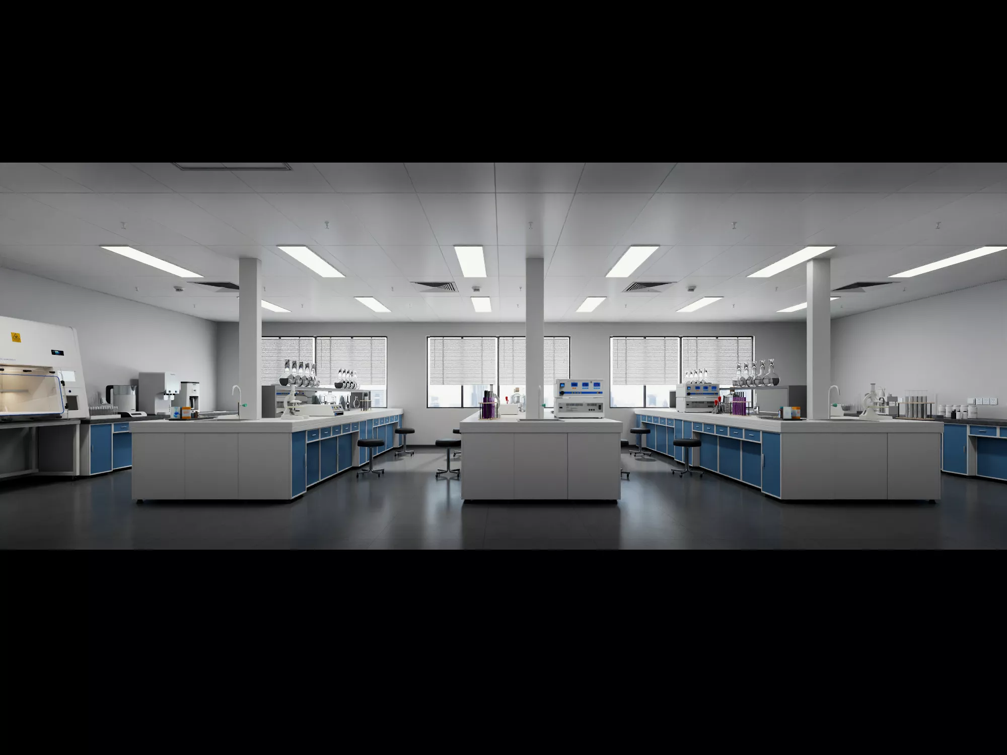 Modern Science Laboratory Interior Scene 3D model