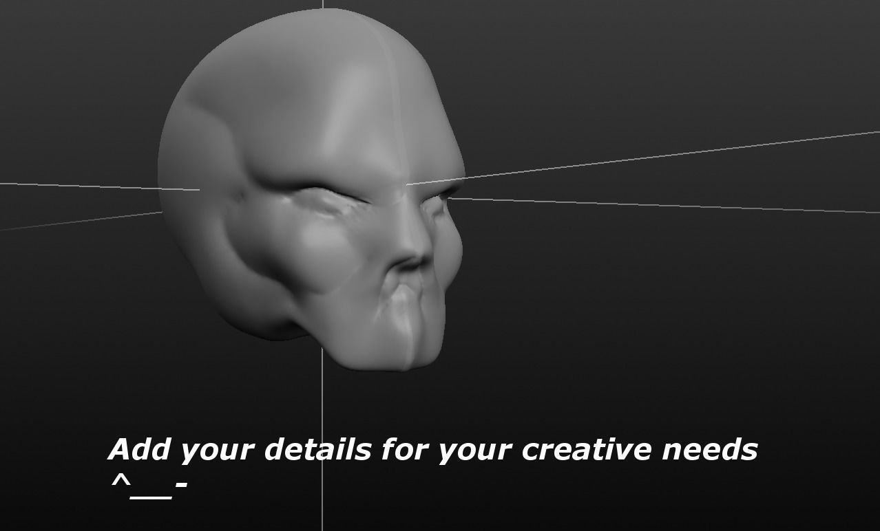 Characeter skull Low-poly 3D model_0