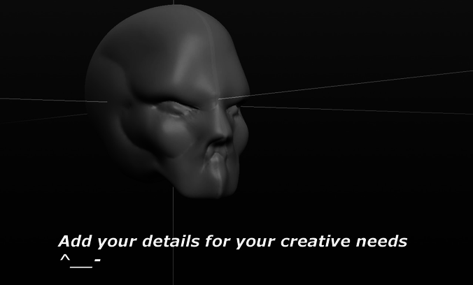 Characeter skull Low-poly 3D model