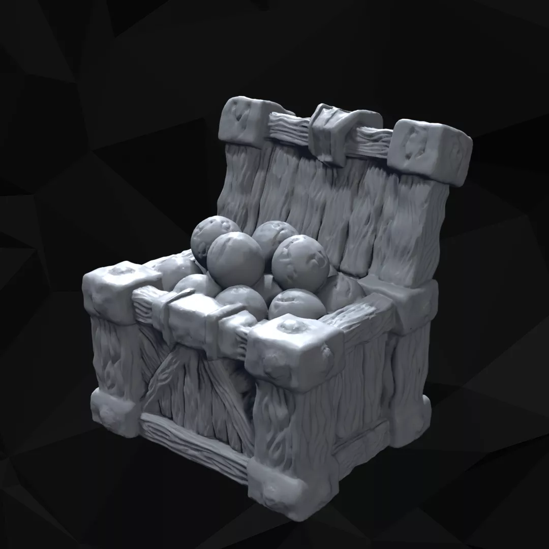 Siege Box with Supplies Tabletop Scenery 3D print model