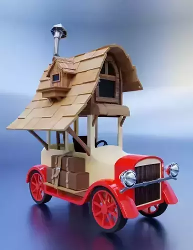 HomeCar toy car with cabin on roof