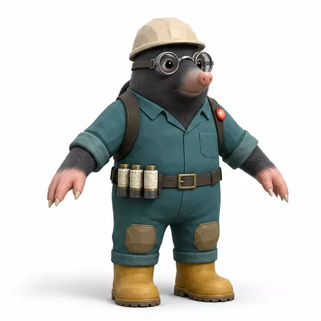 S00435 Mole Tunnel Ventilation Inspector Character 3D model