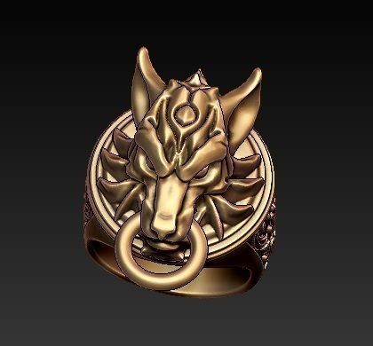 wolf ring final fantasy  3D print model
