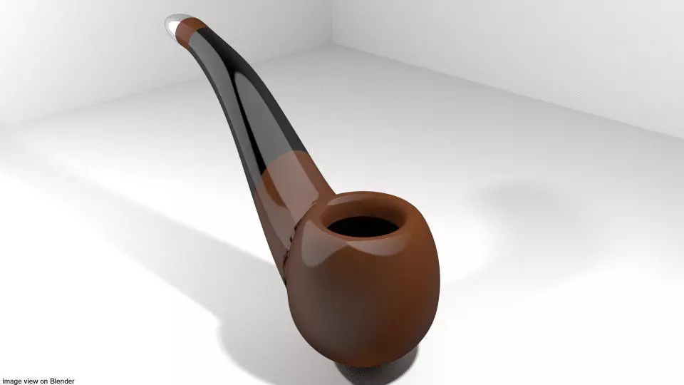 Smoking Pipe - Bent 3D model