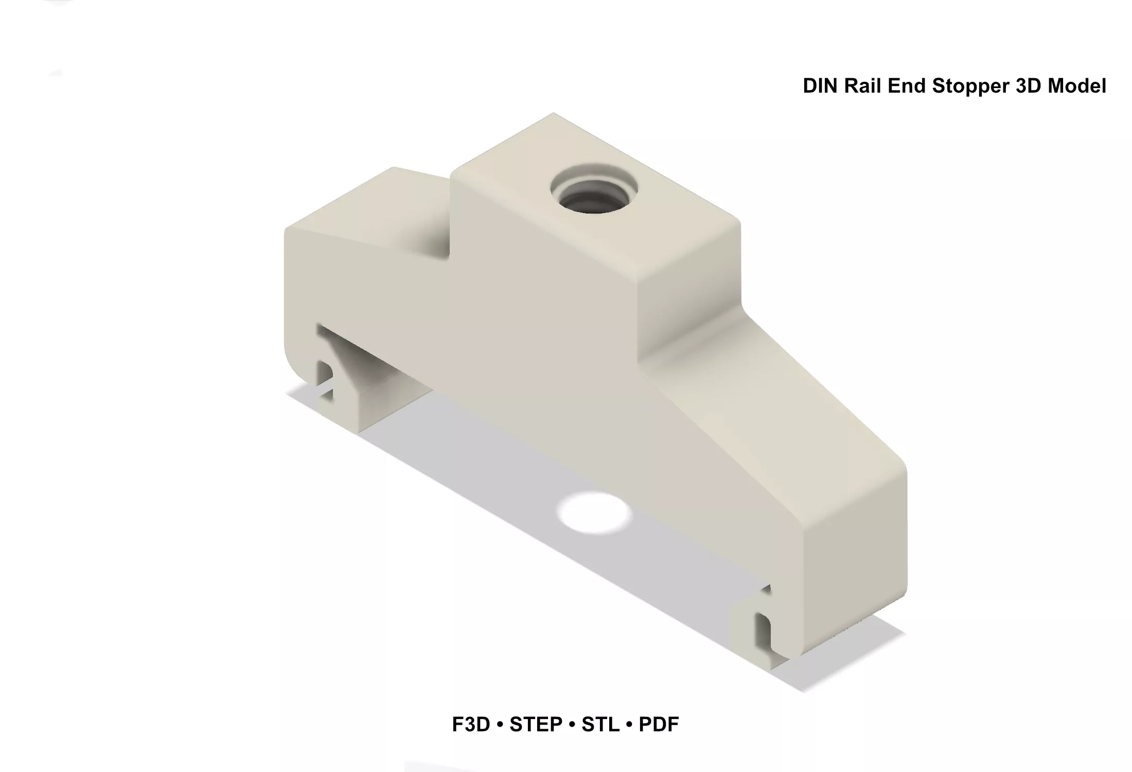 35mm DIN Rail End Stop End Clamp designed for DIN rails 3D print model