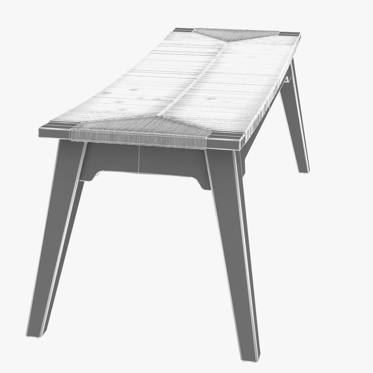 Bed curved bench 3D model_5