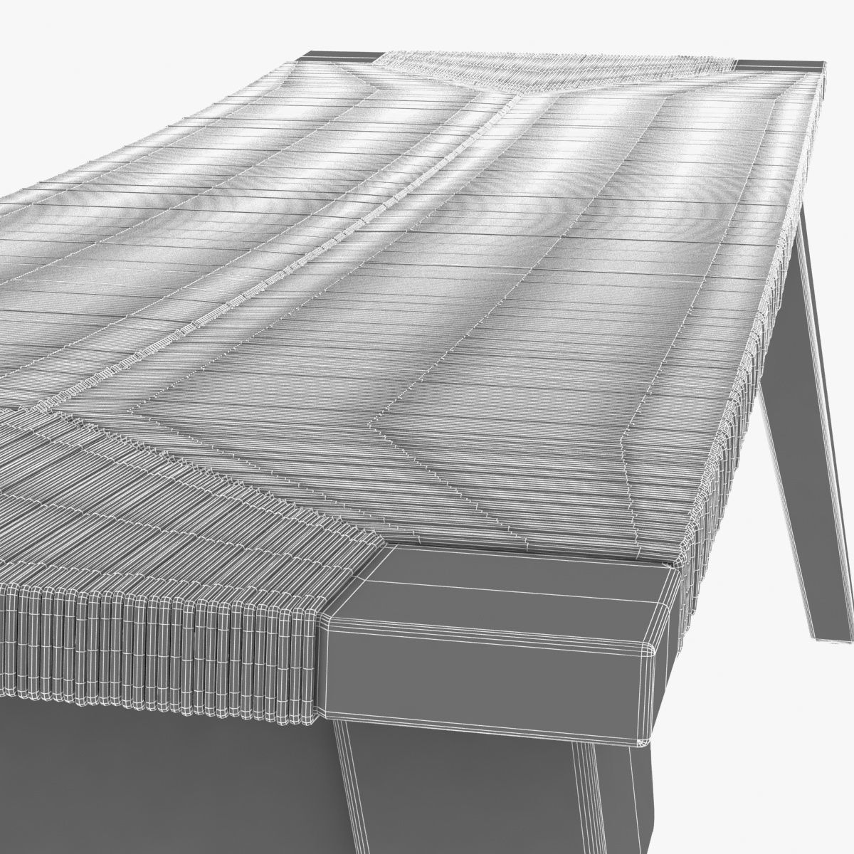 Bed curved bench 3D model_9