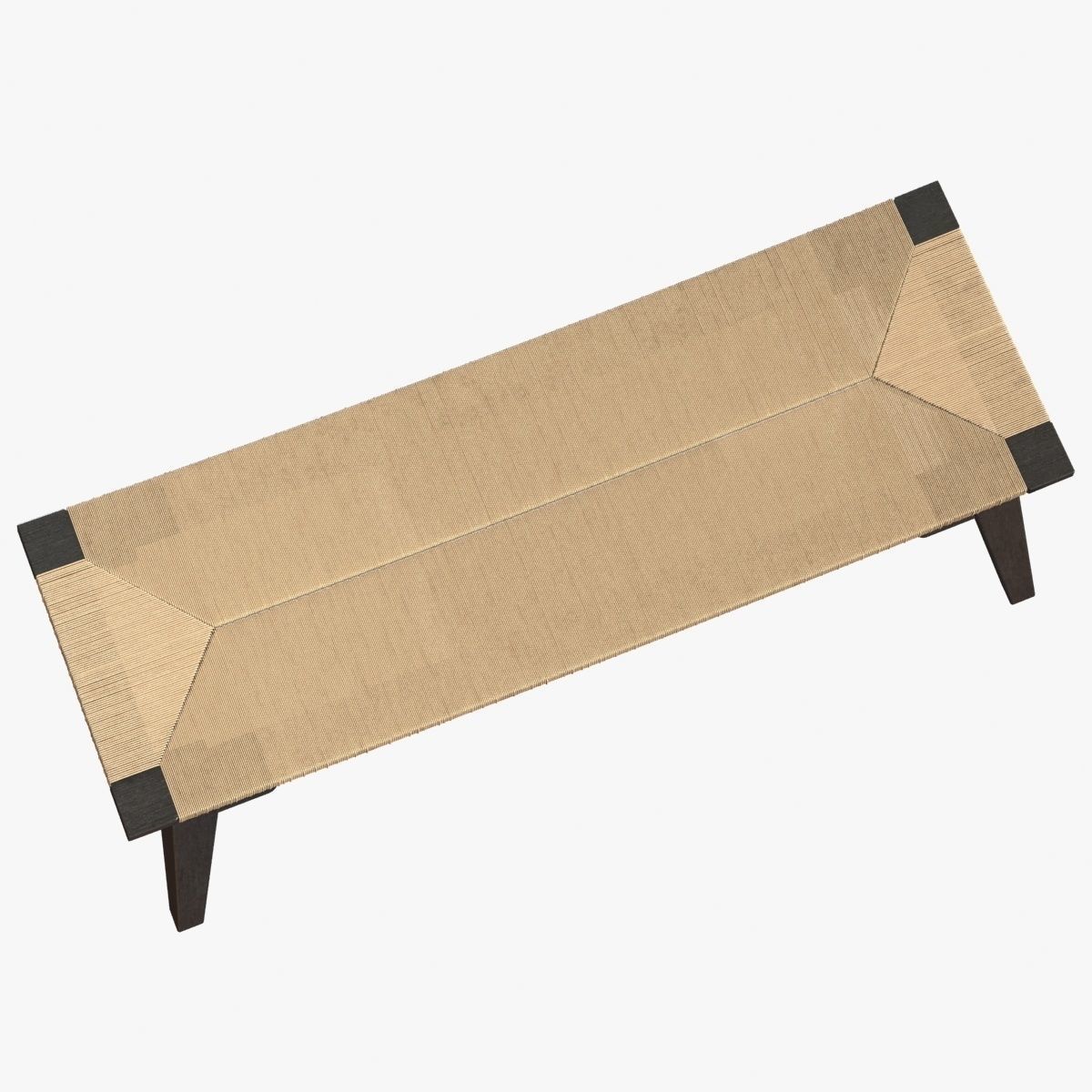 Bed curved bench 3D model_3