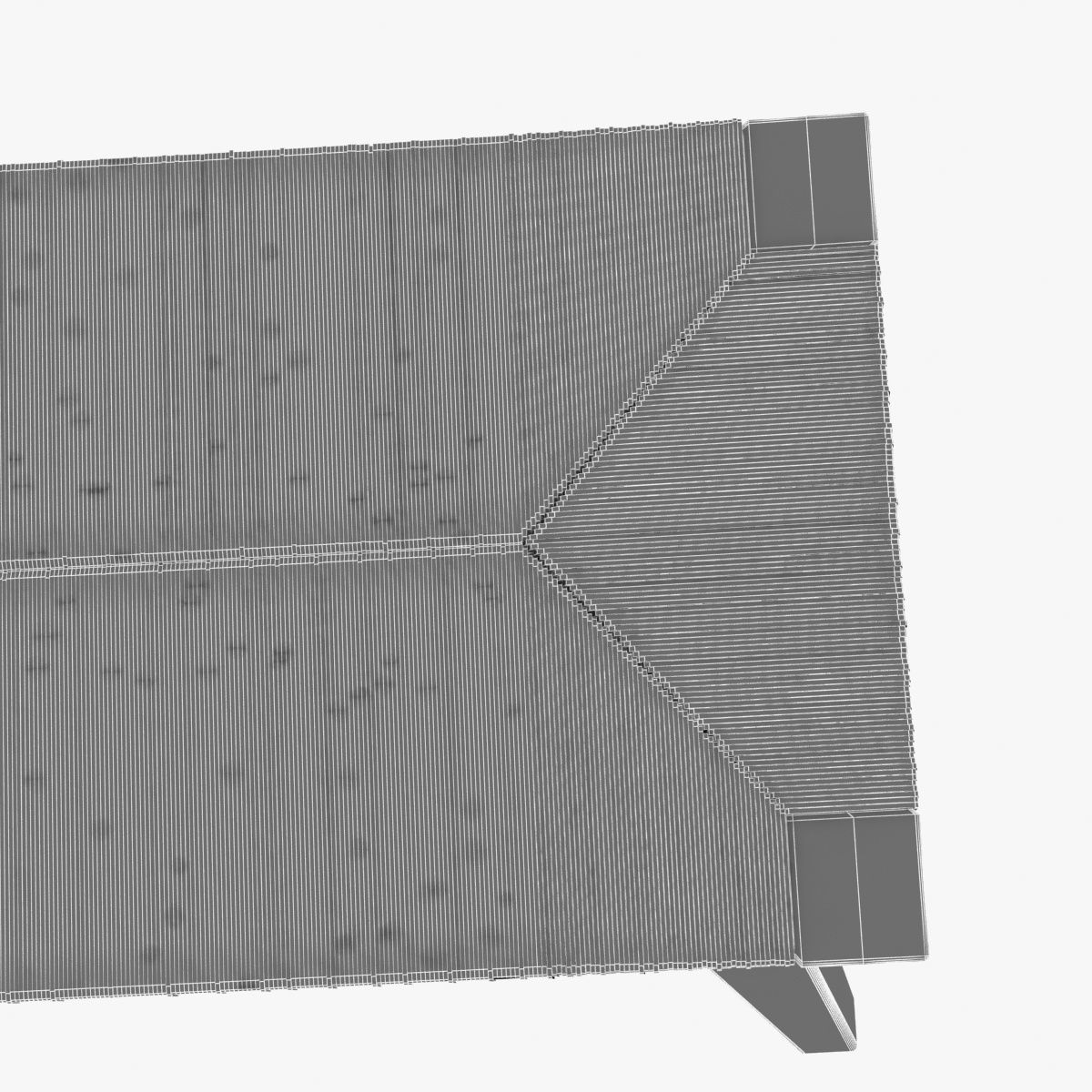 Bed curved bench 3D model_8