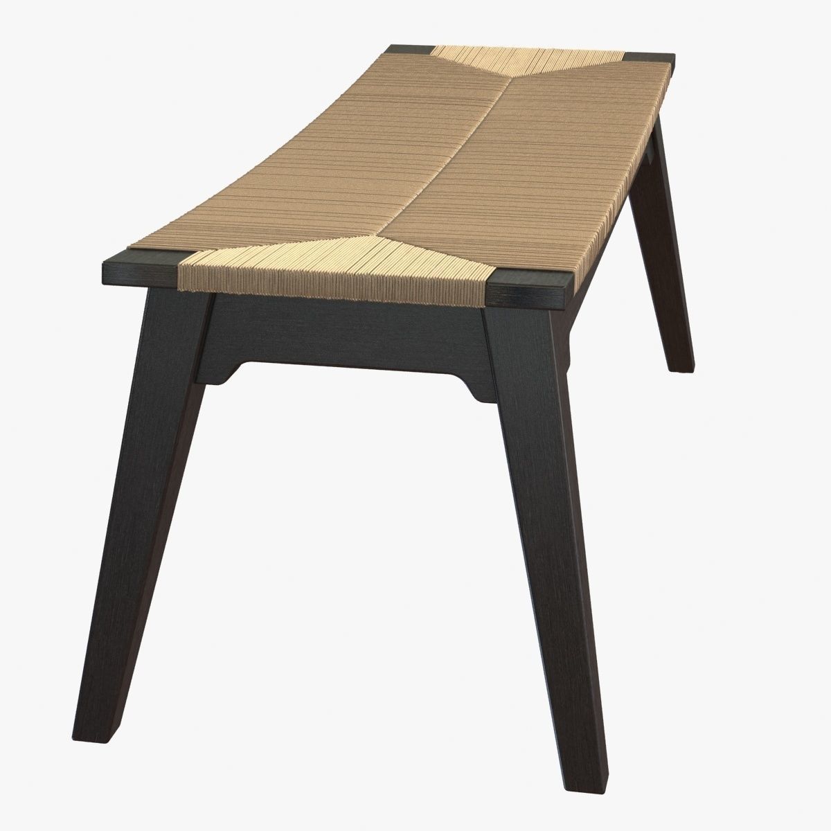 Bed curved bench 3D model_4