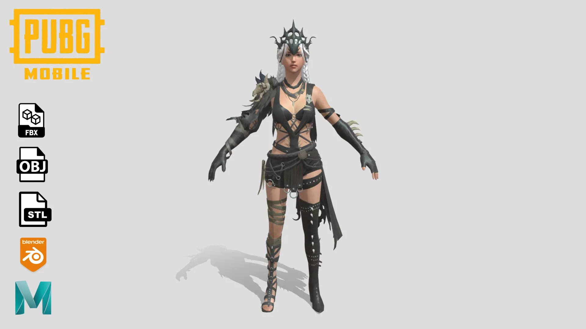 Darkmoon Corvus Set Skin - PUBGM Low-poly 3D model