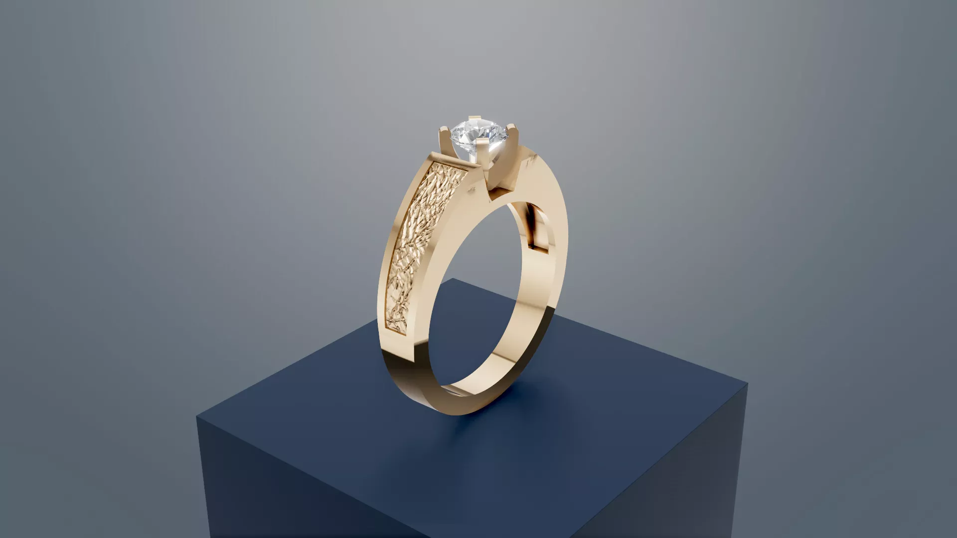 Elegant Gold Gemstone Ring Free 3D print model
