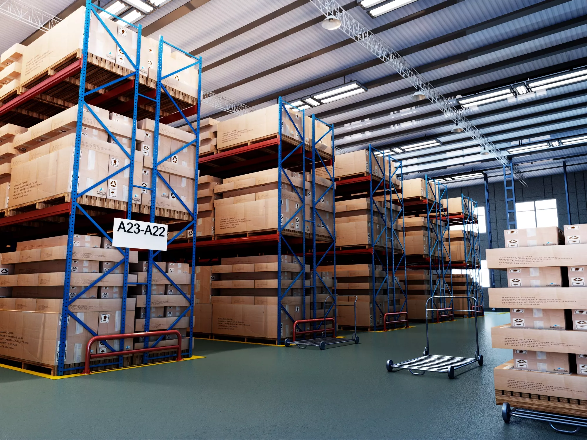 Warehouse Storage Interior Scene Low-poly 3D model