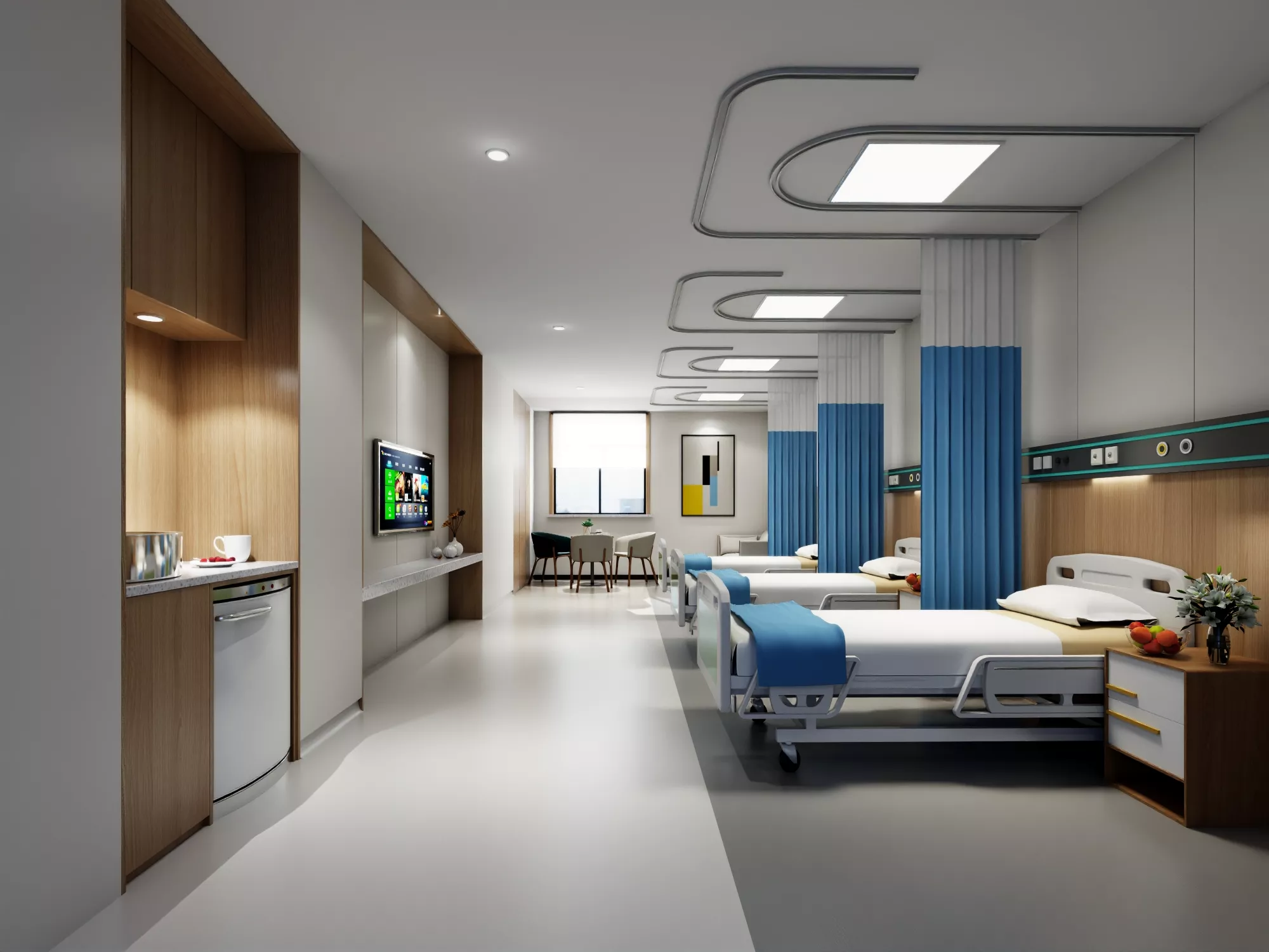 Hospital Ward Interior Scene 3D model