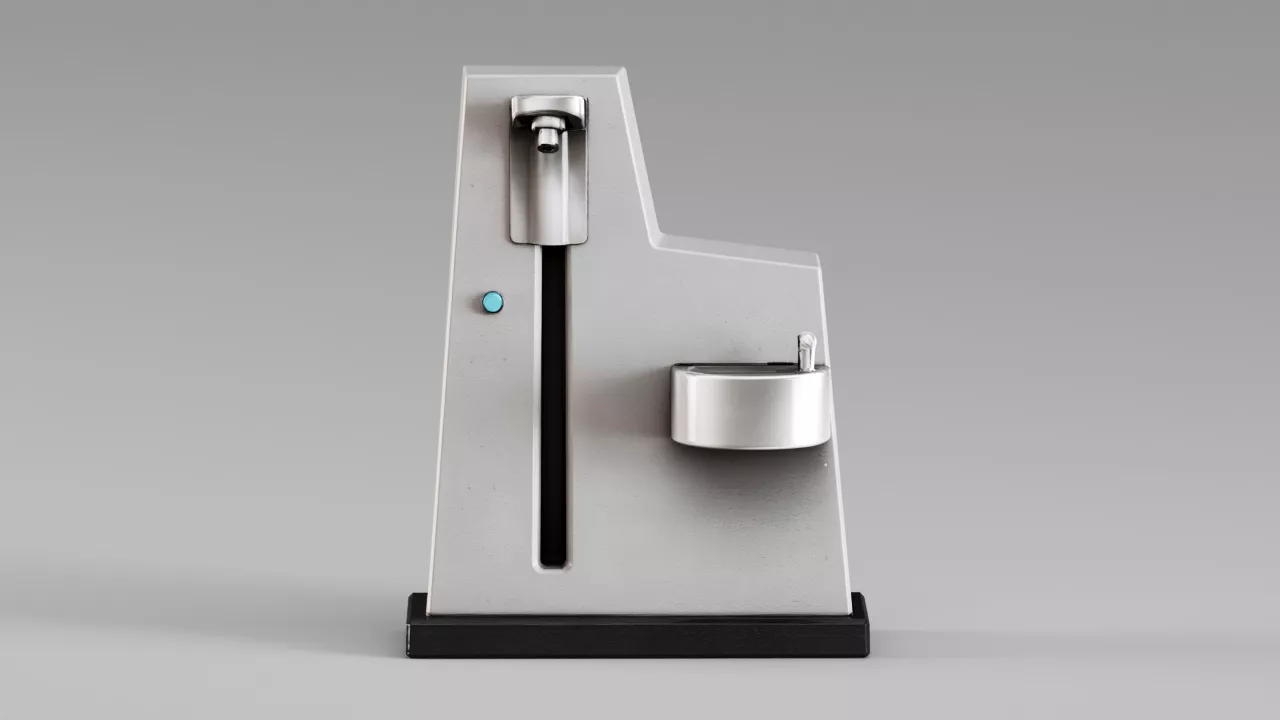 S00460 Dual Height Public Drinking Water Refill Fountain 3D model