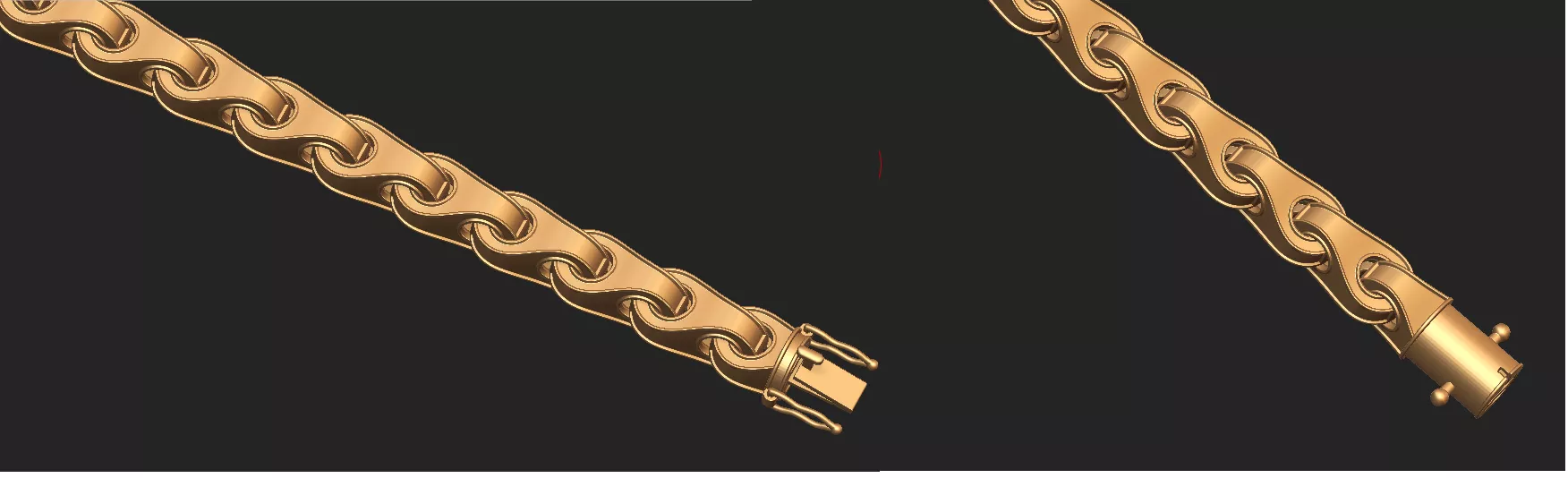 Luxury Gold Chain Bracelet with Box Clasp 3D model