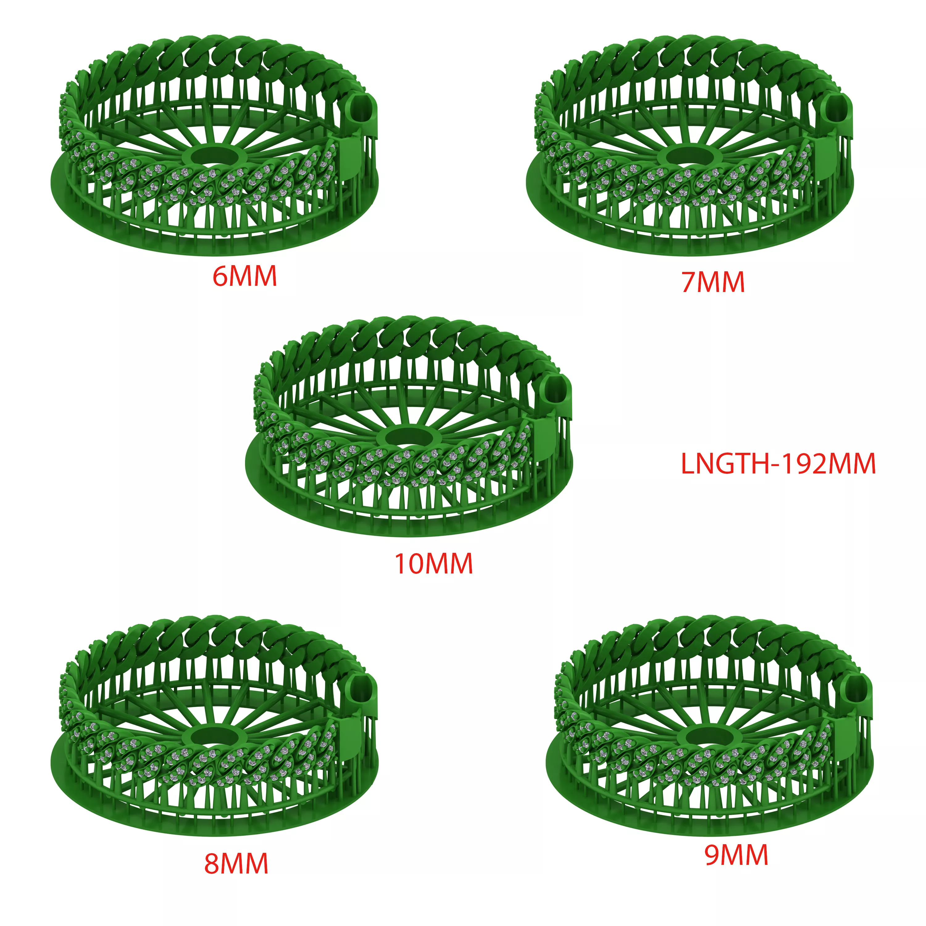 5 SET SPIRAL MIAMI CUBAN LINK SET FOR BRACELET OR NECKLACE 3D print model