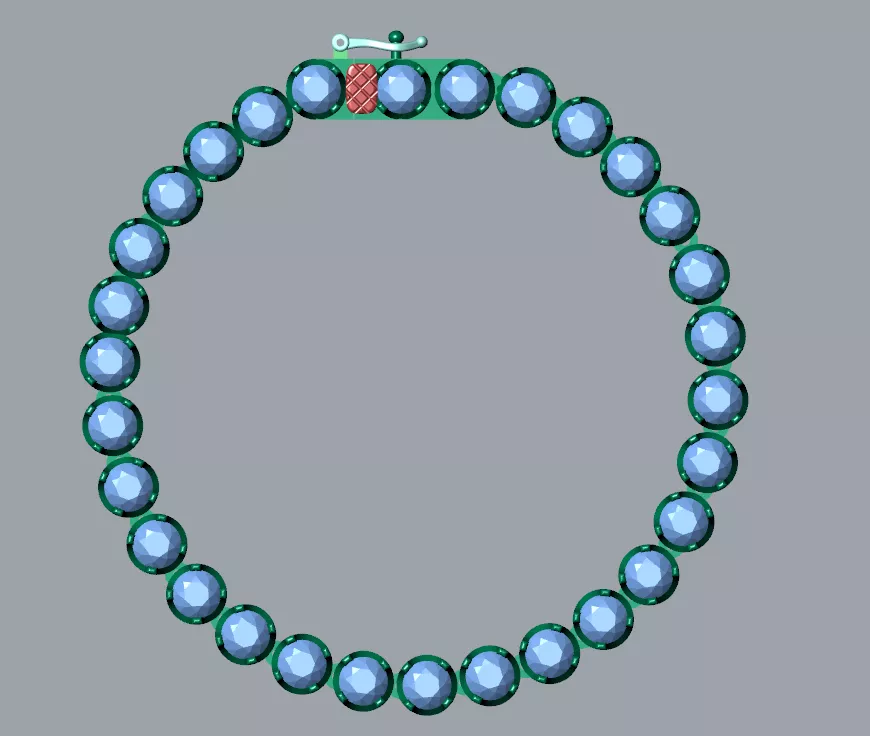 Model of Classic Round-Cut Gemstone Tennis Bracelet Free 3D model