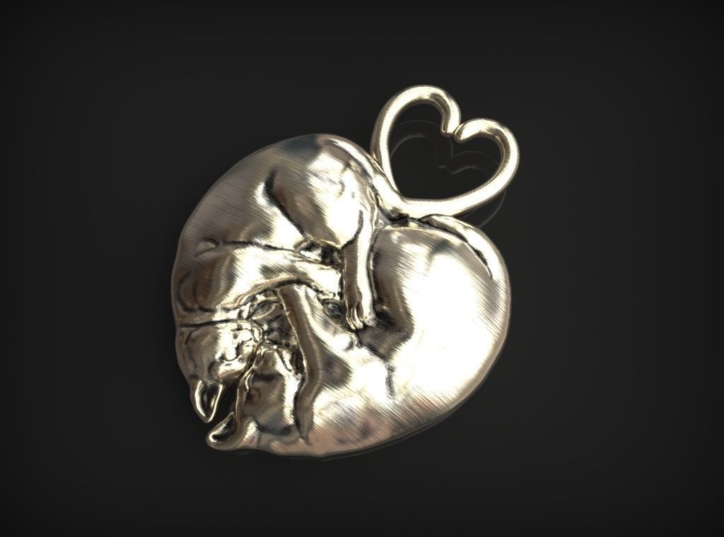 3d Printable cat Pendant 3D print model 3D print model_1
