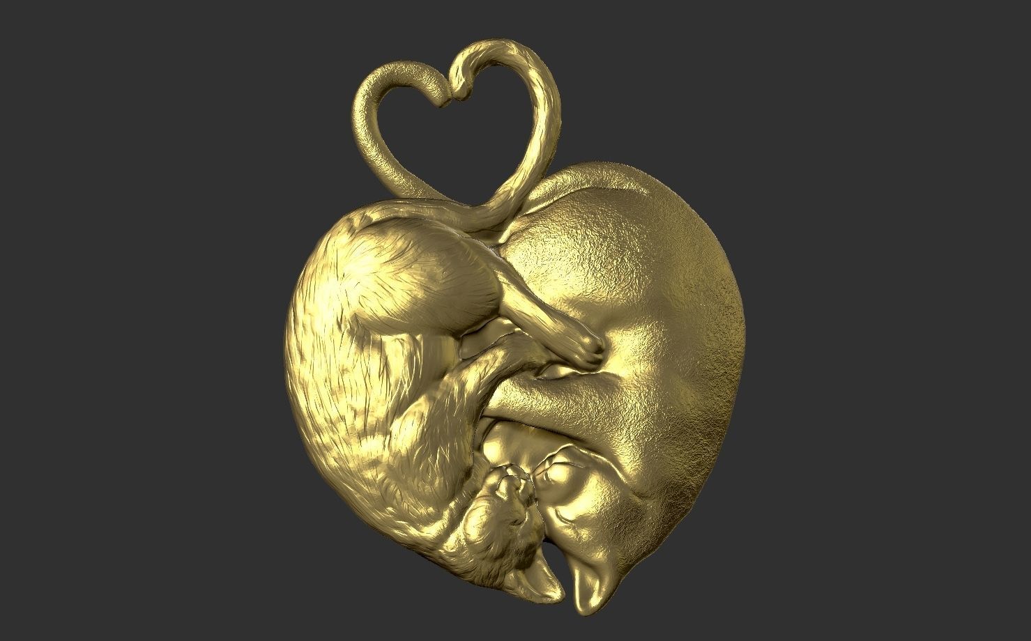 3d Printable cat Pendant 3D print model 3D print model_4