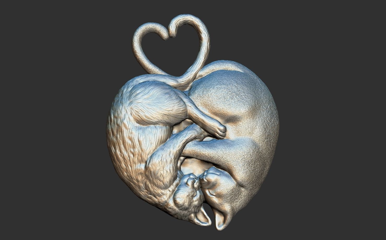 3d Printable cat Pendant 3D print model 3D print model_3