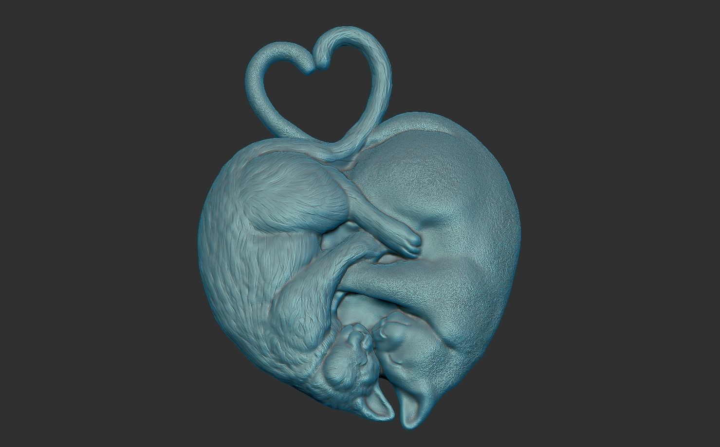 3d Printable cat Pendant 3D print model 3D print model_5
