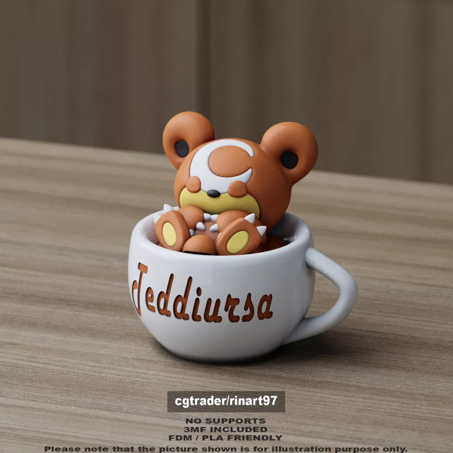 Teddiursa chill cup 3D print model