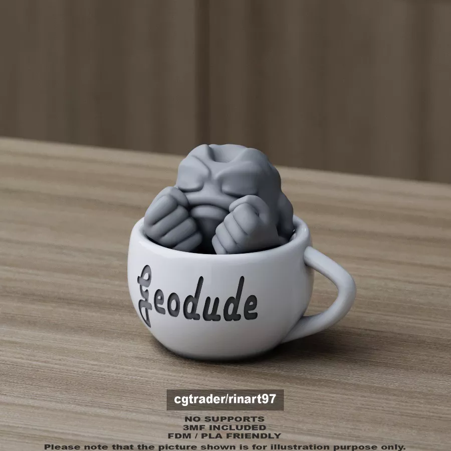 Geodude chill cup 3D print model